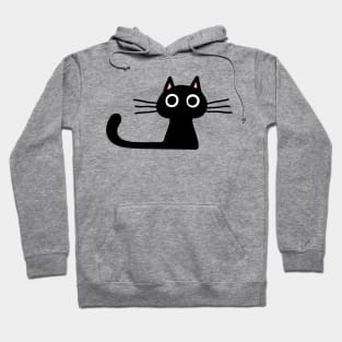 Cutie Kitty Cat Wide Eyed Black Kitten Hoodie